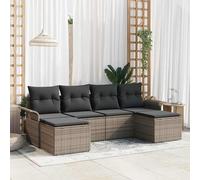 vidaXL Set Divano da Giardino 6 pz Grigio polyrattan