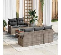 vidaXL Set Divano da Giardino 6 pz Grigio polyrattan