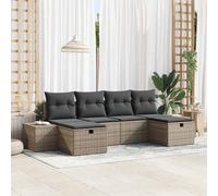 vidaXL Set Divano da Giardino 6 pz Grigio polyrattan