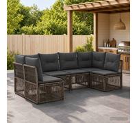 vidaXL Set di divani da giardino, 6 pezzi, grigio rattan sintetico, divano da giardino moderno, resistente alle intemperie, design modulare, sedute comode per rilassarsi e mangiare all'aperto