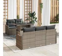 vidaXL Set Divano da Giardino 6 pz Grigio Rattan in Polipropilene