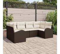 Set Divano da Giardino 6 pz Marrone