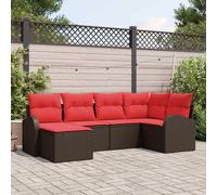 Set Divano da Giardino 6 pz Marrone