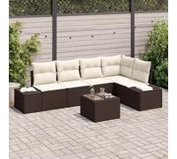 Set Divano da Giardino 6 pcs Marrone polyrattan