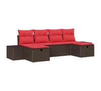 vidaXL Set Divano da Giardino 6 pz Marrone polyrattan | Puoi mixare e abbinare per qualsiasi setup, I materiali robusti significano che dura in qualsiasi condizione