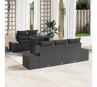 vidaXL Set Divano da Giardino 6 pz Nero