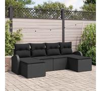 vidaXL Set Divano da Giardino 6 pz Nero