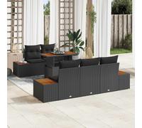 vidaXL Set Divano da Giardino 6 pz Nero Poly Rattan