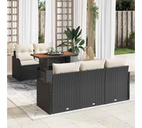 vidaXL Set Divano da Giardino 6 pz Nero Poly Rattan