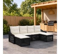 vidaXL Set di divani da giardino, 6 pezzi, in rattan sintetico, moderno e modulare, resistente alle intemperie, con cuscini regolabili, ideale per rilassarsi all'aria aperta