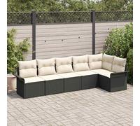 vidaXL Set Divano da Giardino 6 pz Nero polyrattan