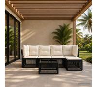 vidaXL Set di divani da giardino, 6 pezzi, in rattan sintetico, moderno, resistente alle intemperie, design modulare, relax all'aria aperta, set regolabile per stile e comfort