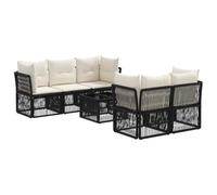 vidaXL Set Divano da Giardino 6 pz Nero polyrattan