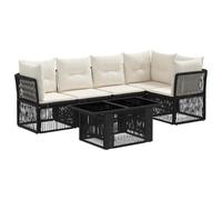 vidaXL Set Divano da Giardino 6 pz Nero polyrattan