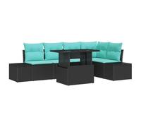 vidaXL Set Divano da Giardino 6 pz Nero polyrattan | Layout personalizzabili per ogni spazio, Creato con attenzione per un look unico, Basta un panno umido