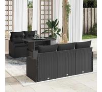 vidaXL Set Divano da Giardino 6 pz Nero Rattan in Polipropilene