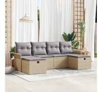 vidaXL Set Divano da Giardino 6 pz Poly Rattan