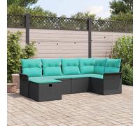 Set Divano da Giardino 6 pz Poly Rattan