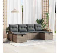 vidaXL Set Divano da Giardino 6 pz Poly Rattan