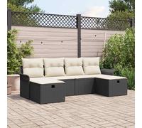 vidaXL Set Divano da Giardino 6 pz Poly Rattan
