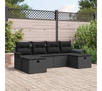 vidaXL Set Divano da Giardino 6 pz Poly Rattan