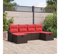 vidaXL Set Divano da Giardino 6 pz polyrattan