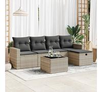 DIVANO DA GIARDINO VIDAXL 6 pz con Cuscini Grigio Chiaro Polyrattan - 3325378