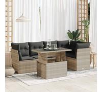 DIVANO DA GIARDINO VIDAXL 6 pz con Cuscini Grigio Chiaro Polyrattan - 3326163