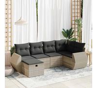 vidaXL Set Divano da Giardino 6pz con Cuscini Grigio Chiaro Polyrattan