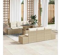 vidaXL Set Divano da Giardino 7 pcs beige e panna 100 x 55 x 73 cm