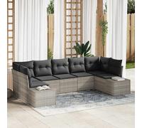 vidaXL Set Divano da Giardino 7 pcs Grigio chiaro Poly Rattan