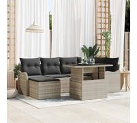 vidaXL Set Divano da Giardino 7 pcs Grigio chiaro Poly Rattan