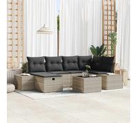 vidaXL Set Divano da Giardino 7 pcs Grigio chiaro Poly Rattan