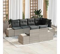 vidaXL Set Divano da Giardino 7 pcs Grigio chiaro polyrattan