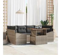 vidaXL Set Divano da Giardino 7 pcs Grigio Poly Rattan