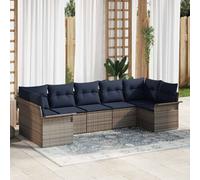 vidaXL Set Divano da Giardino 7 pcs Grigio Poly Rattan