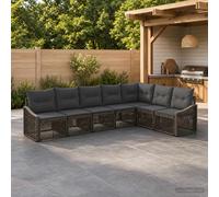 vidaXL Set Divano da Giardino 7 pz Grigio polyrattan