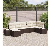 vidaXL Set Divano da Giardino 7 pcs Marrone 55 x 62 x 69 cm