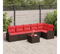 vidaXL Set Divano da Giardino 7 pcs Marrone polyrattan, Giardino e terrazza, design modulare, mobili outdoor resistenti, divano leggero con cuscini
