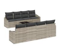 vidaXL Set Divano da Giardino 7 Pezzi con Cuscini Grigi Chiari. Perfetto per Il Tuo Spazio all'aperto, Questo Set è modulare, Comodo e Resistente. Ideale per patii o balconi, è Fatto in Rattan.