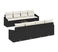 vidaXL Set di Divani da Giardino con Cuscini Nero Polyrattan Mobilio da Esterno Comfort per Facile Assemblaggio Patio Modulare Rettangolare Vita