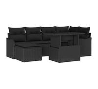 vidaXL Set Divano da Giardino 7 Pezzi con Cuscini Nero Polyrattan Perfetto per Patios Giardini Vivere all'aperto Sedute e Pranzi Mobili da Patio Divano Modulare Sezionale Spazio Esterno Resistente a