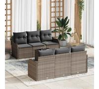 vidaXL Set Divano da Giardino 7 pz 6-Numero di posti Grigio