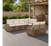 vidaXL Set Divano da Giardino 7 pz 7-Numero di posti