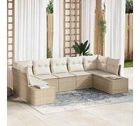 vidaXL Set Divano da Giardino 7 pz 7-Numero di posti Beige e Crema