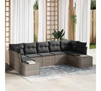 vidaXL Set Divano da Giardino 7 pz 7-Numero di posti Grigio