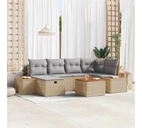 vidaXL Set Divano da Giardino 7 pz Beige polyrattan