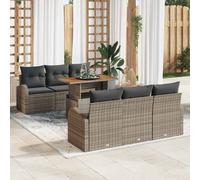 vidaXL Set Divano da Giardino 7 pz Grigio