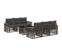 vidaXL Set Divano da Giardino 7 pz Grigio e Grigio Scuro polyrattan