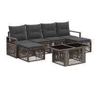 vidaXL Set Divano da Giardino 7 pz Grigio e Grigio Scuro polyrattan